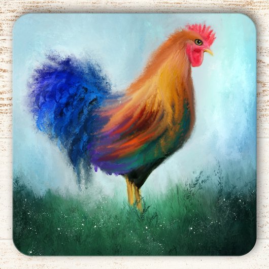 Onderzetters voor kleurrijke Rooster Fine Art