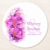 Onderzetters voor weddenschapsroze orchidee waterv (Voorkant)