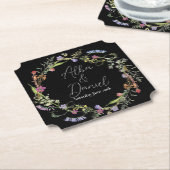 Onderzetters Wedding Wildflowers Floral Ditsy Dark (Gekanteld)