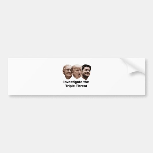 Onderzoek de Triple Threat Bumpersticker (Voorkant)