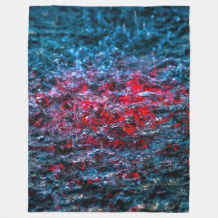 Onderzoek in Waterverf - rood Fleece Deken