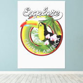 Onderzoek Midden-Amerika logo. Canvas Afdruk (Insitu (Houten vloer))