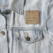 Onderzoek naar een dubbeltje vierkante button 5,1 cm (In situ)