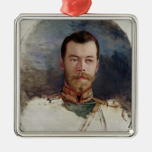 Onderzoek naar een portret van Tsar Nicholas II 18 Metalen Ornament