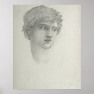 Onderzoek naar het hoofd van de Perseus (potlood o Poster