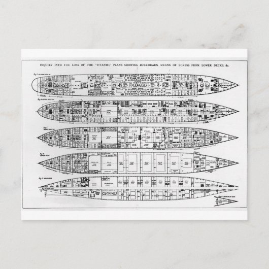 Onderzoek naar het verlies van de Titanic: dwarsdo Briefkaart (Voorkant)