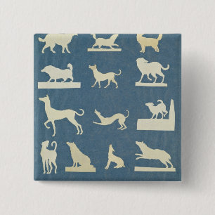 Onderzoek naar honden vierkante button 5,1 cm