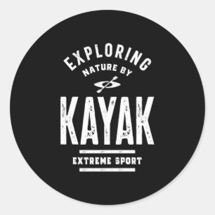 Onderzoek naar Natuur door Kayak - Kayaking Gifts Ronde Sticker