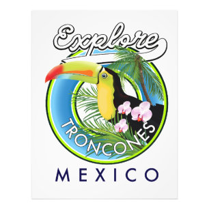 Onderzoek Troncones Mexico retro logo Foto Afdruk