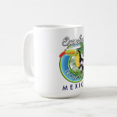 Onderzoek Troncones Mexico retro logo Koffiemok (Voorkant links)