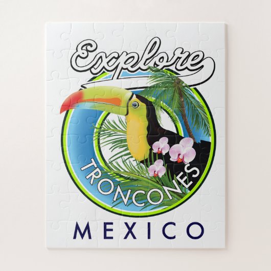 Onderzoek Troncones Mexico retro logo Legpuzzel (Verticaal)