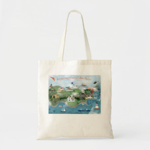 Onderzoek van de illustratie van de kustplaats San Tote Bag