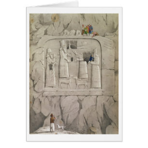 Onderzoek van een assyrische rotsculptuur uit 'Dis