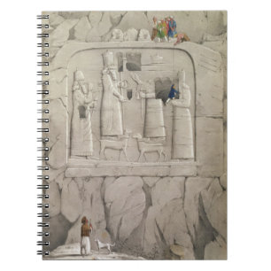 Onderzoek van een assyrische rotsculptuur uit 'Dis Notitieboek