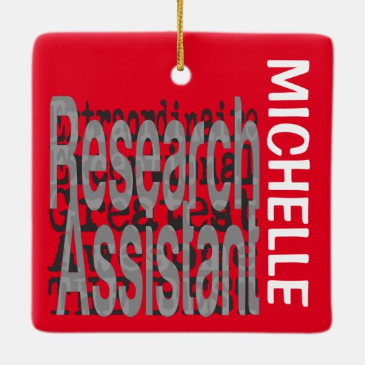 Onderzoeksassistent Extraordinaire CUSTOM Keramisch Ornament (Achterkant)