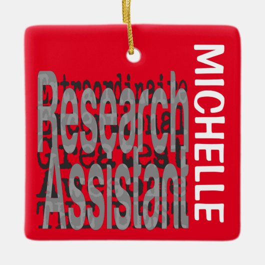 Onderzoeksassistent Extraordinaire CUSTOM Keramisch Ornament (Voorkant)
