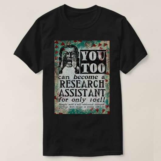 Onderzoeksassistent Funny  Retro T-shirt (Design voorkant)