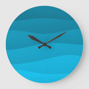 Ondes bleues Horloge murale acrylique