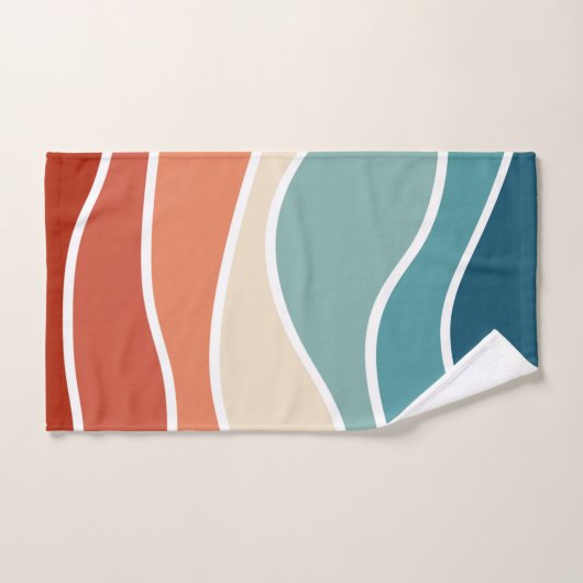 Ondes colorées de style rétro (Serviette à main)