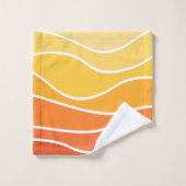 Ondes de style rétro jaune et orange (Gant de toilette)