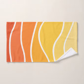 Ondes de style rétro jaune et orange (Serviette à main)
