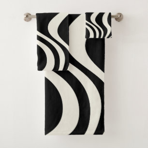 Ondes de style rétro noir et blanc