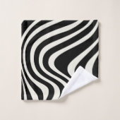 Ondes de style rétro noir et blanc (Gant de toilette)