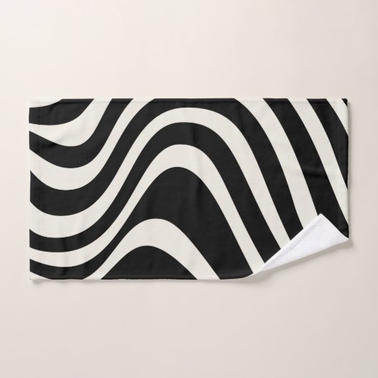 Ondes de style rétro noir et blanc (Serviette à main)