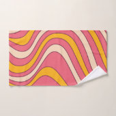 Ondes de style rétro rose et orange (Serviette à main)
