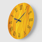Ondes de tissage doré horloge murale jaune (Angle)
