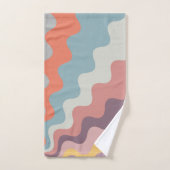 Ondes en diagonale de style rétro coloré (Serviette à main)