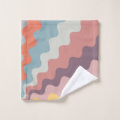 Ondes en diagonale de style rétro coloré (Gant de toilette)