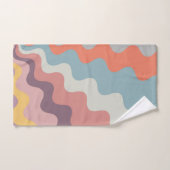 Ondes en diagonale de style rétro coloré (Serviette à main)