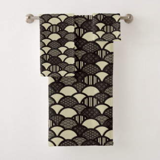 Ondes géométriques japonaises monochromes motif