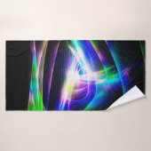 ondes lumineuses Abstraites et fond noir abstrait (Serviette de bain)