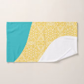 Ondes Simples - Motif Floral Turquoise et Jaune (Serviette à main)