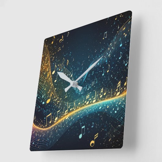 Ondes sonores et notes musicales design horloge mu (Angle)