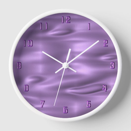 Ondes violettes Nombre pourpre Horloge murale (Recto)