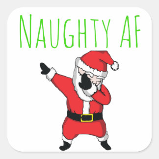 Ondeugend AF Dabbing Sinterklaas Vrolijk Kerstfees Vierkante Sticker