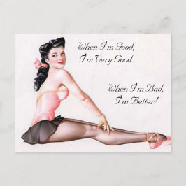  Ondeugend Ballerina Pin Up Meisje Briefkaart