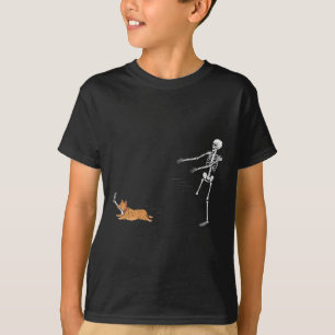 Ondeugend Corgi Dog Fun Skeleton Halloween T-shirt