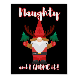 ONDEUGEND EN IK GNOME HET grappig kerst Perfect Poster