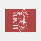 ondeugend en ik ken het grappige Kerstmis Fleece Deken (Voorkant (Horizontaal))