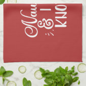 ondeugend en ik ken het grappige Kerstmis Theedoek (Gevouwen)