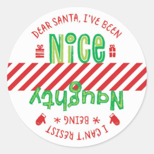 Ondeugend en mooi Santa Holiday Kerst sticker