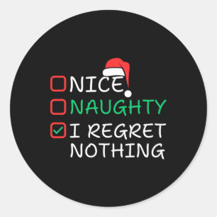 Ondeugend Ik Spijt Niets Kerstmis Lijst Sinterklaa Ronde Sticker