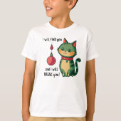 Ondeugend Kerstmis Kat T-shirt (Voorkant)