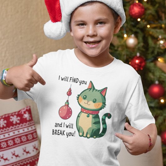 Ondeugend Kerstmis Kat T-shirt