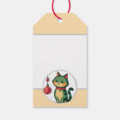 Ondeugend Kerstmis Kat Vakantie Party Cadeaulabel (Achterkant)