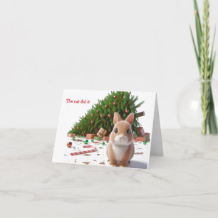 Ondeugend konijntje Kerstmis Kaart
